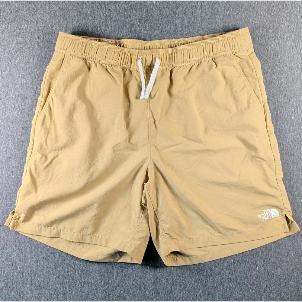 North Face Flash Dry Shorts Sz M Beige Nylon Drawstring Preppy Gym Bodycon NWOT